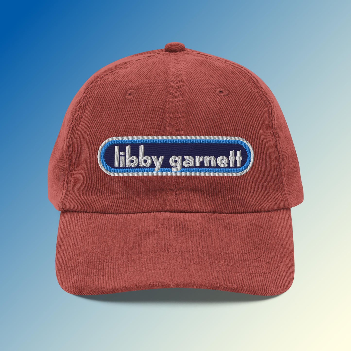 Libby Garnett Corduroy Baseball Hat (Red)